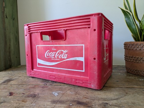 Vintage red coca cola crate - red,