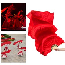 Women's Long Silk Fan Red