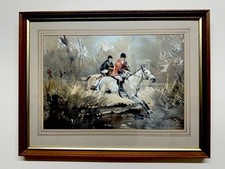 Eric Day Original Watercolour Hunting Scene With Horse Riders