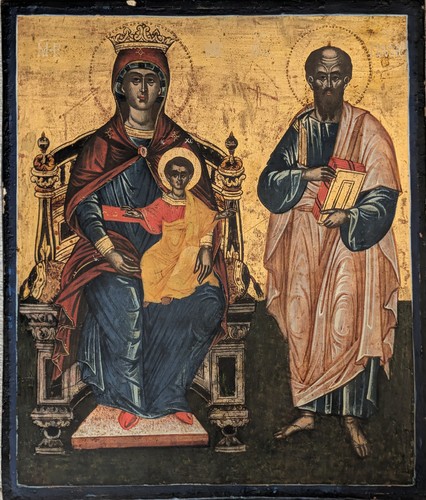 Antique cypriut orthodox icon - antique,