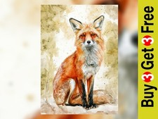 Majestic Red Fox Stare 5"x7"