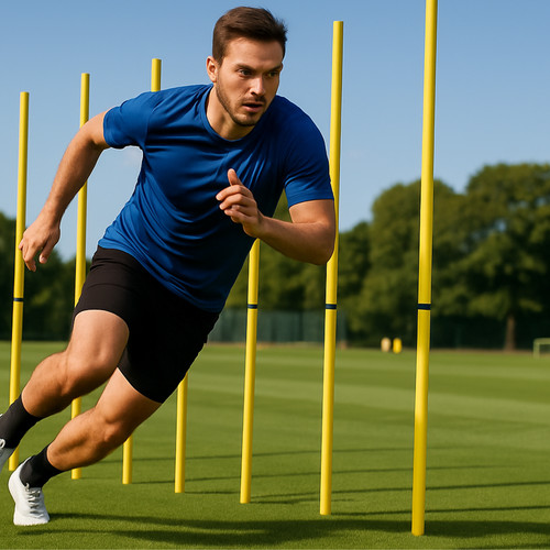 Football agility slalom - football,