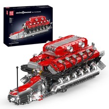 Mould King 10169 Technology V12 Car Engine Block Toy, 3472+ Pcs V12 Engine Build