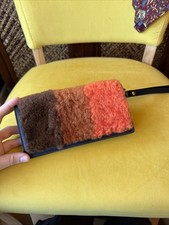 Orla Kiely Colour Block Shearling Flat Folded Wristlet