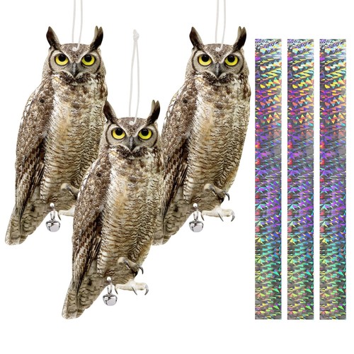 3pcs owl bird - scarer, set