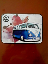 VW Blue Camper Van split