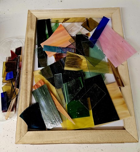 Stained glass offcuts - stained,