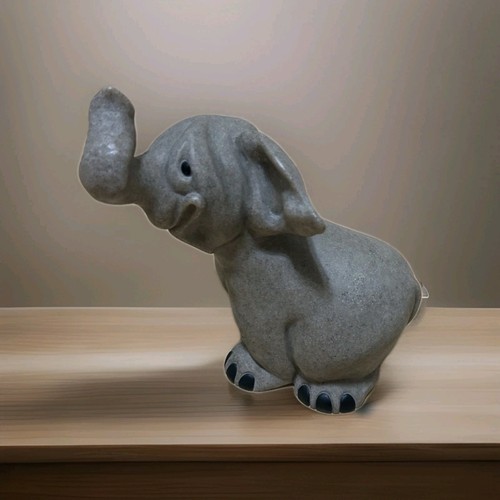 Grey elephant ornament - grey,
