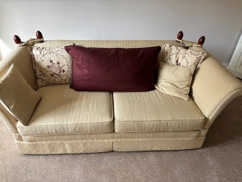 Gold seater sofa used - 3,