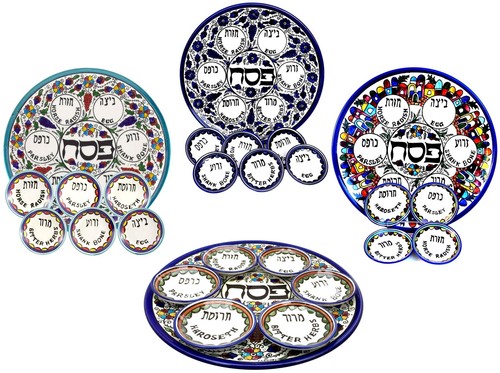 Armenian ceramic seder plate - ceramic,