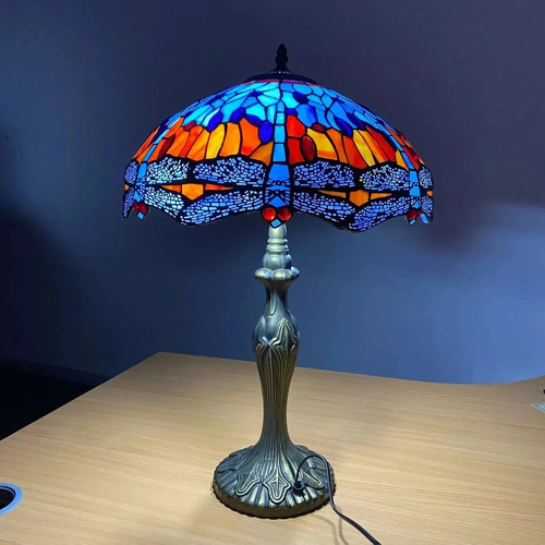 Blue dragonfly tiffany table - blue,