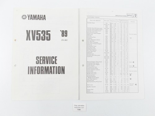 Oem 1989 yamaha xv535 - yamaha, service