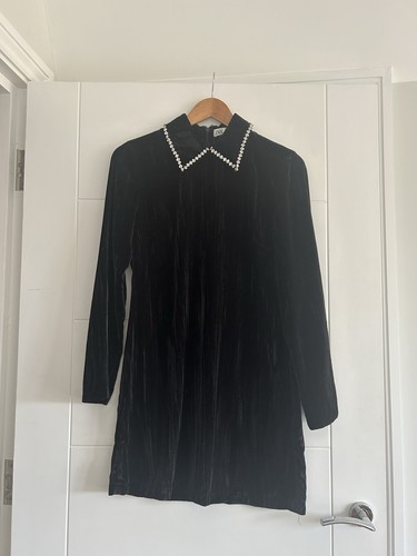 Zara black velvet rhinestone - zara,