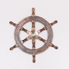 Nautical Antiqued Wooden Ship Wheel Vintage Maritime Ships Pirate Wall Decor