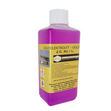 Gold Electrolyte 500ml with 2 grams Gold/L.- Bath - Hard Gold, Gold Solution