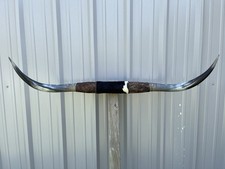 MOUNTED STEER HORNS 4 FEET 7 1/2Inch WIDE LONGHORN POLISHED MOUNT BULL COW