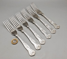 Set of 6 Vintage EPNS A1 Silver Plated Dessert Forks - Kings Pattern 18cm