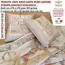 BORBONESE QUILT COPRILETTO COPERTA TRAPUNTINO MATRIMONIALE + 2 CUSCINI ARREDO