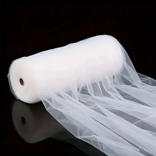 Tulle fabric roll 50m white - tulle,