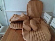 mgb roadster SEAT covers in BISCUIT vinyl + headrest covers.. Fits 1970 to 1981