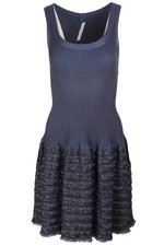 ALAÏA NAVY KNIT MINI DRESS FR 38 UK 10