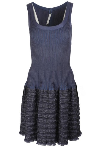 Alaïa navy knit mini dress - navy, fr