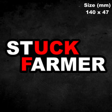 Stuck Farmer Vinyl Sticker – Car, Van, Tractor, Laptop, Window Decal