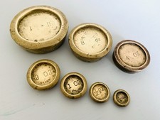 Kitchen Weights Brass Round Imperial Set Of Stacking Lbs Oz Pounds Ounces Scales