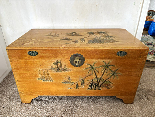 Vintage chinese carved camphor - vintage,