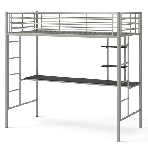 Single size loft bed with - loft, desk