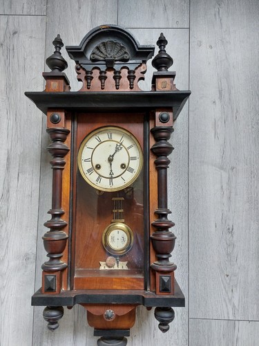 Walnut antique wall clock - wall,