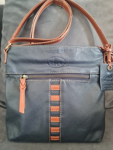 Rowallan leather navy and - leather,
