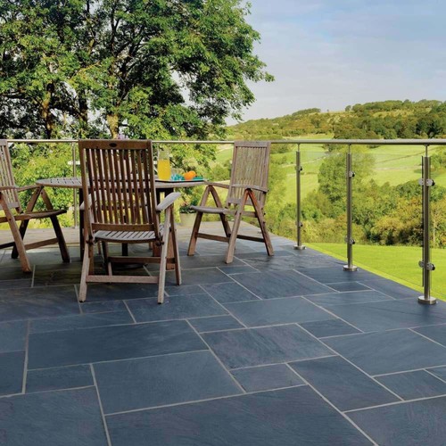 Black slate mixed - slate, paving