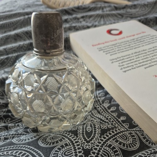 Vintage hand cut glass - hand, perfume