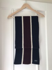 GANT Wool Mix College Style Scarf Navy / Burgundy  / Cream Stripe