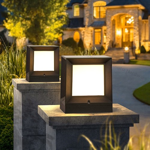 Outdoor post lights black gate - post,