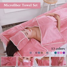 3/5pcs Beauty Salon Fiber Towel Set Turban + Towel + Pillow Cover Massage Towels