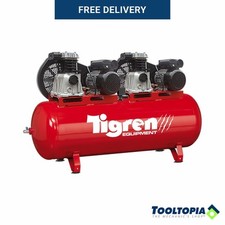 TIGREN Air Compressor Tandem Belt-Driven 230V 6hp 270L 145psi 10 Bar 25CFM 04386