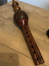 Vintage Traditional Large Indian Wood Gourd Snake Charmer Flute Pungi Rare