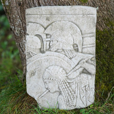 Greek Stone Hanging Plaque | Sparta Roman Outdoor Statue Decor Garden Ornament
