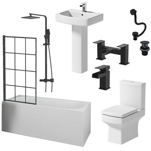 Complete bathroom suite black - bathroom,