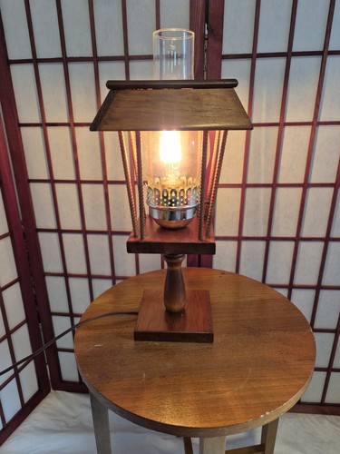 Lantern lamp from 1970s - lamp, wooden
