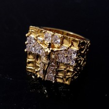 Mens Jesus Cross Nugget Ring
