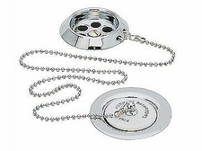 Heritage Bath Waste Porcelain Plug, Chrome Ornate