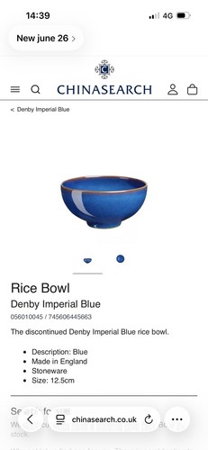 Denby imperial blue rice bowls - denby,