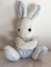 Vintage Plush Rabbit Jacadi Blanket White And Blue
