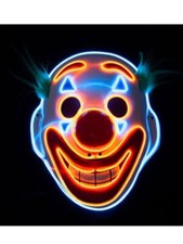 Happy Face Clown Mask Light Up Halloween Scary Clown Mask Adults Fancy Dress