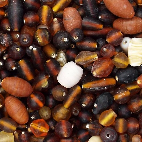 Frosted glass beads matt - matt, mixed