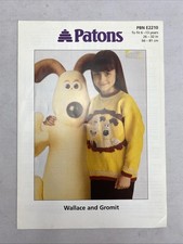 Patons Wallace & Gromit Knitting Pattern Child Jumper Double Knit 6-13 Yrs E2210