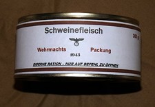 WEHRMACHT RATION -  canned pork 1943 - repro (d)